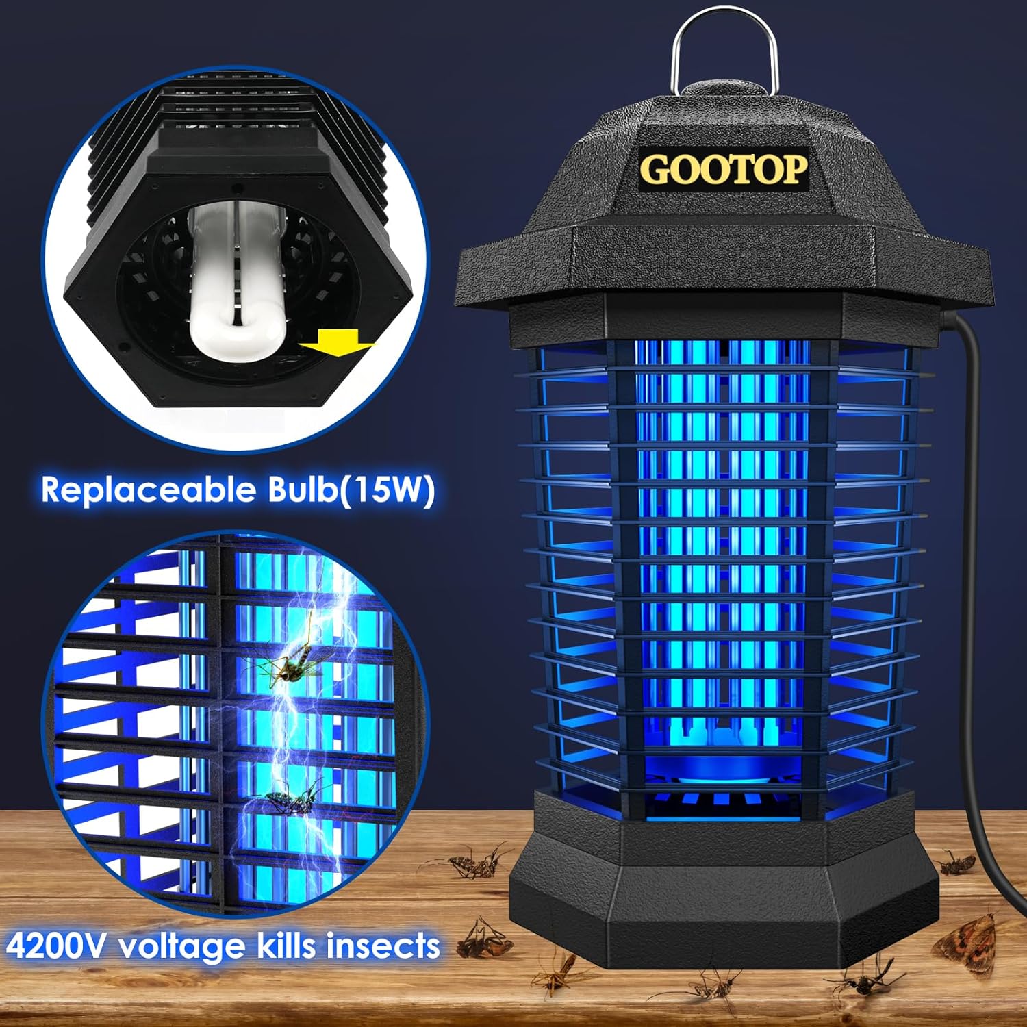 Electric Bug Zapper – Indoor & Outdoor Insect Killer with 15W UV Bulb - Image 7