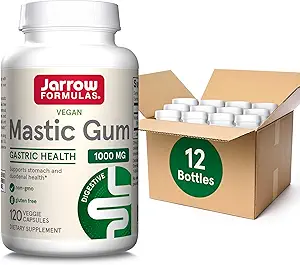 Jarrow Formulas Mastic Gum 1000 mg, Dietary Supplement for Gastrointestinal Health Support, 120 Veggie Capsules, 60 Day Supply, Pack of 12